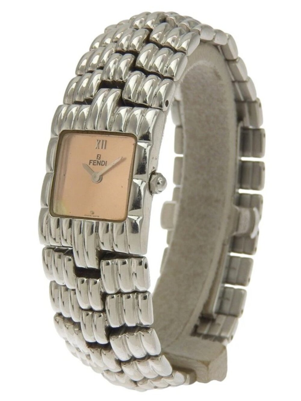 FENDI Olologi Watches 680L Pink goldDial Stainless Steel Quartz Analog dis...